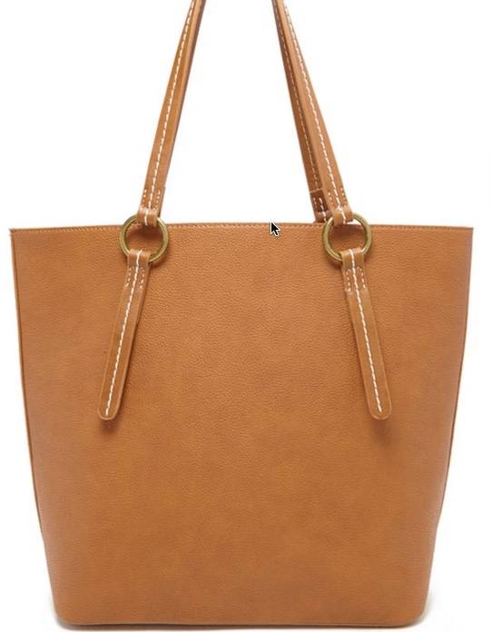 Pebbled Faux Leather Tote in Tan, $28