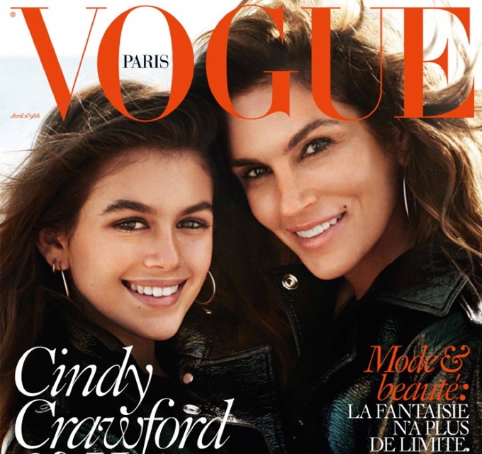 Первая обложка: дочь Синди Кроуфорд Кайя Гербер для Vogue Paris