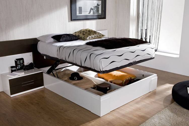 Кровати с подъемным спальным местом: виды и особенности